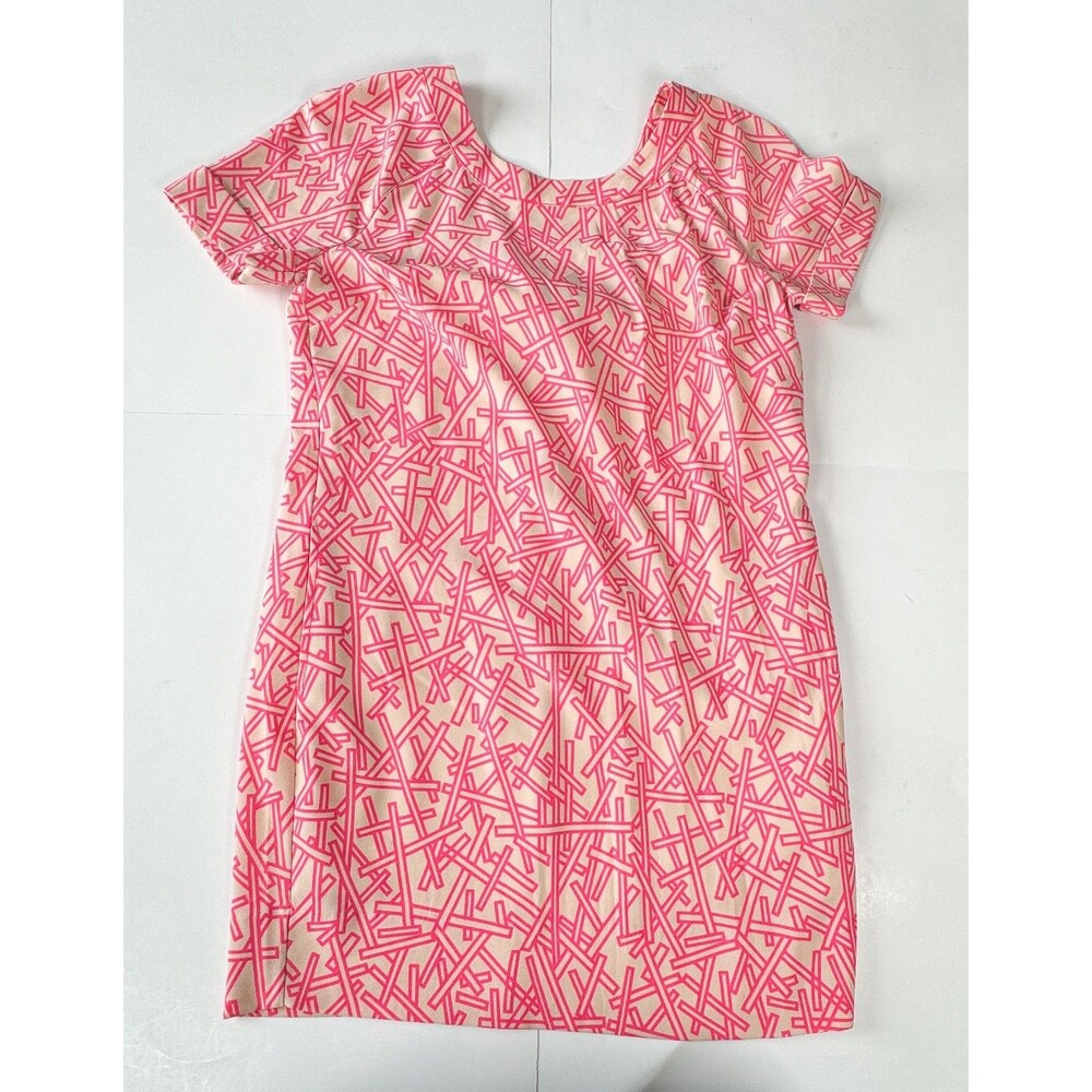 Essentiel Antwerp Women's Pink & Beige Geometric Bow Dress Size 38